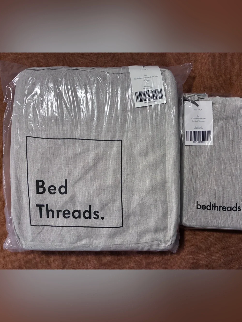 Bed Threads 100% Flax Linen Duvet Cover FULL / QUEEN and Pillowcases Rust
